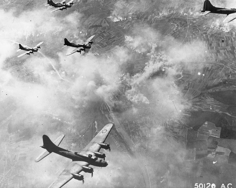 File:B-17F formation over Schweinfurt, Germany, August 17, 1943.jpg