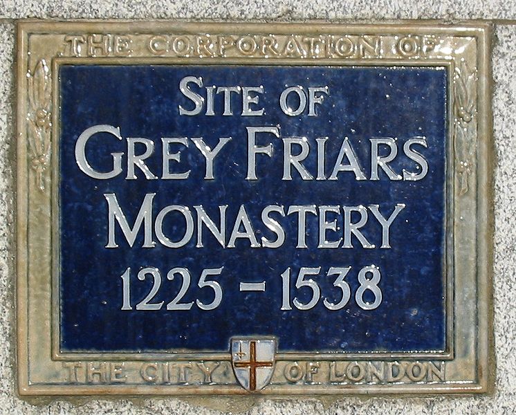 File:Grey Friars plaque London.jpg