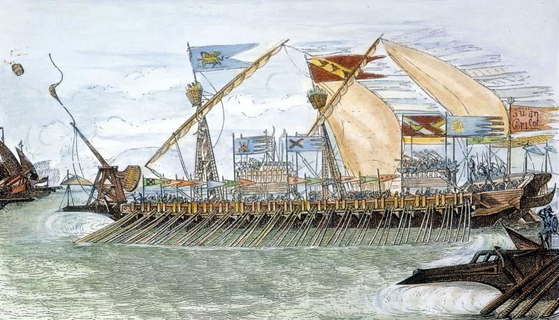 File:Venetian galley at Curzola-engraving.jpg